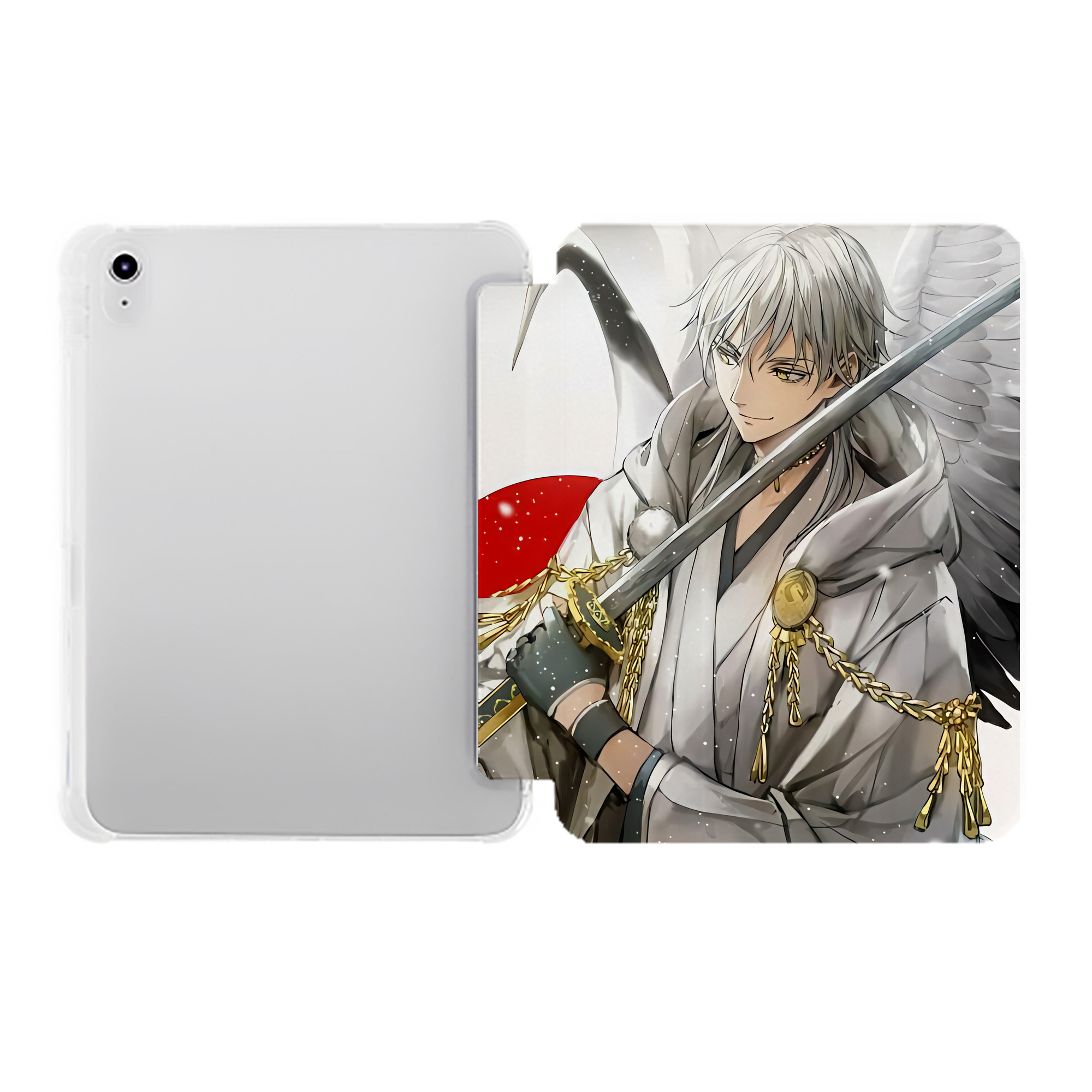 （画像用） 刀剣乱舞 Touken Ranbu IPad ケース ペン収納付き 三つ折りスタンド PUレザー×シリコン 対応機種9.5/10.5/10.9インチ